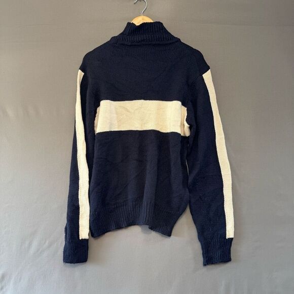 Celtic & Co Men’s 100% High Neck Sweater Size Large Striped Graphic - Picture 4 of 10